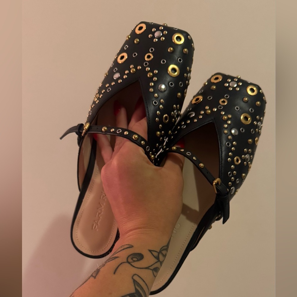 FARM Rio Black Studded Square Toe
Ballerina Flats NWT (dust bag included)